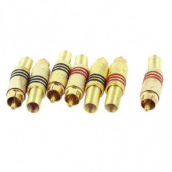 Dsha 10 St Guld Tona Manlig Rca Plugg Audio Connector Metall Vår Adapter