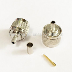 1 St N Manlig Plugg Rf Lirka Connector Crimp Rg58 Rg142 Rg400 Lmr195 Rakt Nickelpläterad Ssist