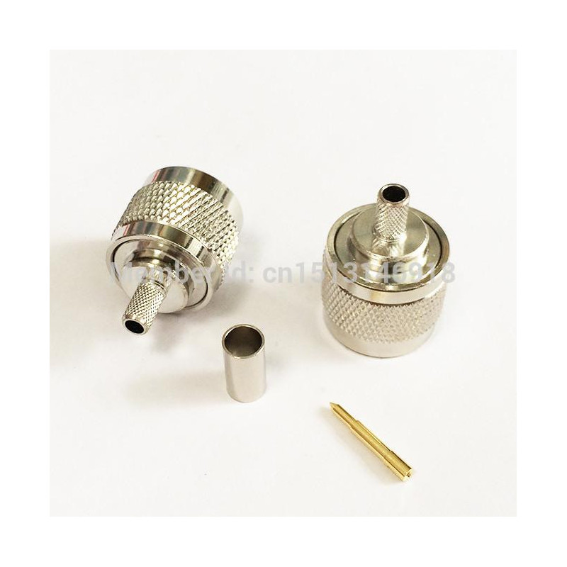 1 St N Manlig Plugg Rf Lirka Connector Crimp Rg58 Rg142 Rg400 Lmr195 Rakt Nickelpläterad Ssist