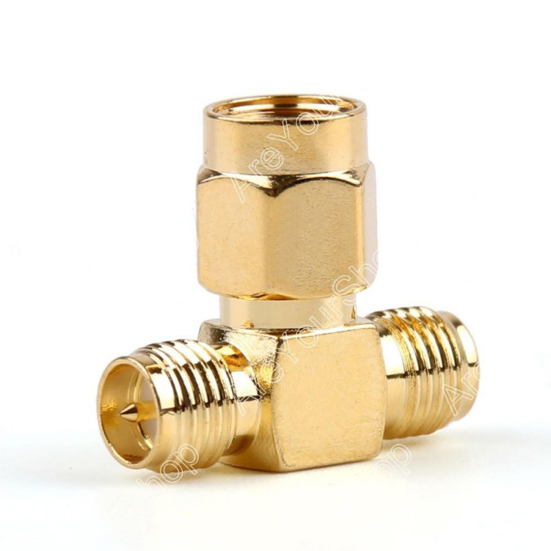 1 St Adapter Rpsma Jack Manlig Till 2 Rpsma Plugg Kvinna T Rf Connector Trippel 1m2f Tråd Connector