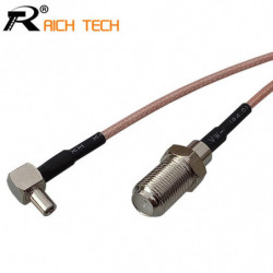 Anpassa Koaxial Rf Kabel 3g Modem Kabel Ts9 Höger Vinkel Växla F Typ Kvinna Hårpiska Kabel Rg316 15cm
