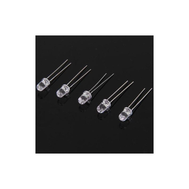 2015 100pcs Avger Dioder 5mm Röd Grön Blå Gul Vit Led Ljus Glödlampa Lampa