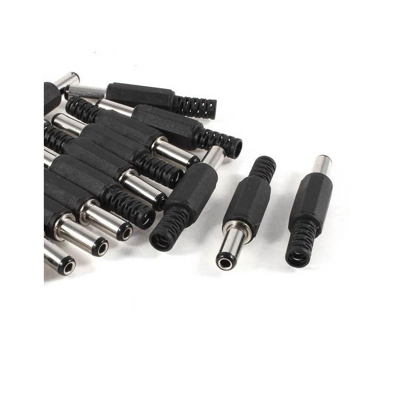 Dsha 20 St Svart 2 5mm X 5 5mm Likström Kraft Manlig Plugg Jack Adapter