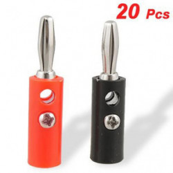 Wsfs 20st Aktisk Plast Silver Plated Connector Audio Banan Högtalare Plugg