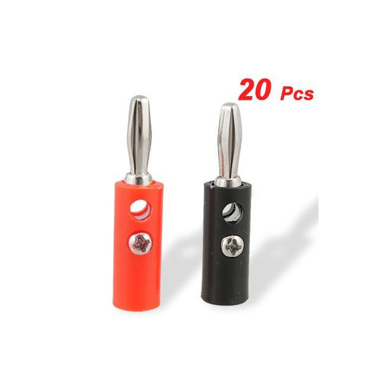 Wsfs 20st Aktisk Plast Silver Plated Connector Audio Banan Högtalare Plugg