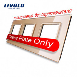 Livolo Lyx Gyllene Pärla Kristall Glas Eu Standard Trippel Glas Panel För Vägg Rör Växla Vlc7sr