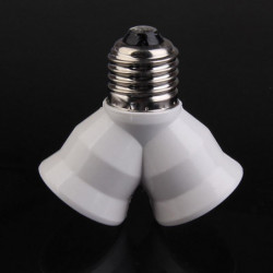 E27 Bas Y Form Ljus Lampa Glödlampa Uttag 1 Till 2 Splitter Adapter Omvandlare Uttag Lampa Hållare