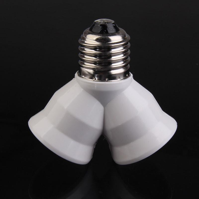 E27 Bas Y Form Ljus Lampa Glödlampa Uttag 1 Till 2 Splitter Adapter Omvandlare Uttag Lampa Hållare