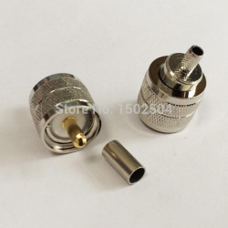 Uhf Manlig Plugg Rf Lirka Connector Crimp Rg58 Rg142 Rg400 Lmr195 Kabel Rakt Nickelpläterad Ssist