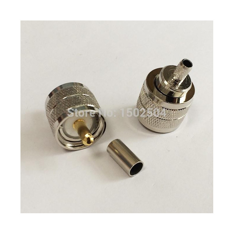 Uhf Manlig Plugg Rf Lirka Connector Crimp Rg58 Rg142 Rg400 Lmr195 Kabel Rakt Nickelpläterad Ssist