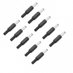 10 St 2 1mm X 5 5mm Manlig Likström Kraft Plugg Uttag Jack Connector Svart Plast Omslag