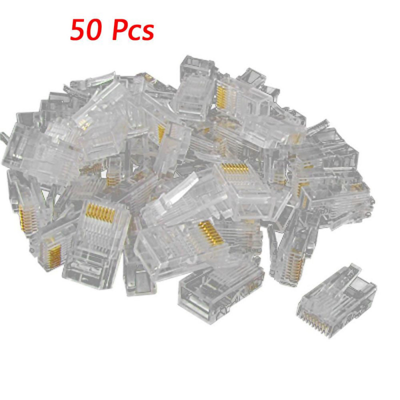 50 Pcs Rj45 Cat5 Kristall Nätverk Modul Connector Plugg 8p8c