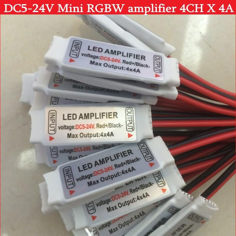 Dc524v 5pin Led Mini Rgbw Förstärkare 4ch X 4a För 5050 2835 Rgbw Led Remsa Ljus Rgb