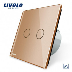 Livolo Eu Standard Gyllene Kristall Glas Panel Eu Standard Vlc702r13 Vägg Ljus Avlägsen Växla Nej