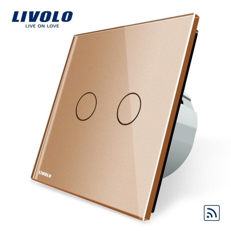 Livolo Eu Standard Gyllene Kristall Glas Panel Eu Standard Vlc702r13 Vägg Ljus Avlägsen Växla Nej