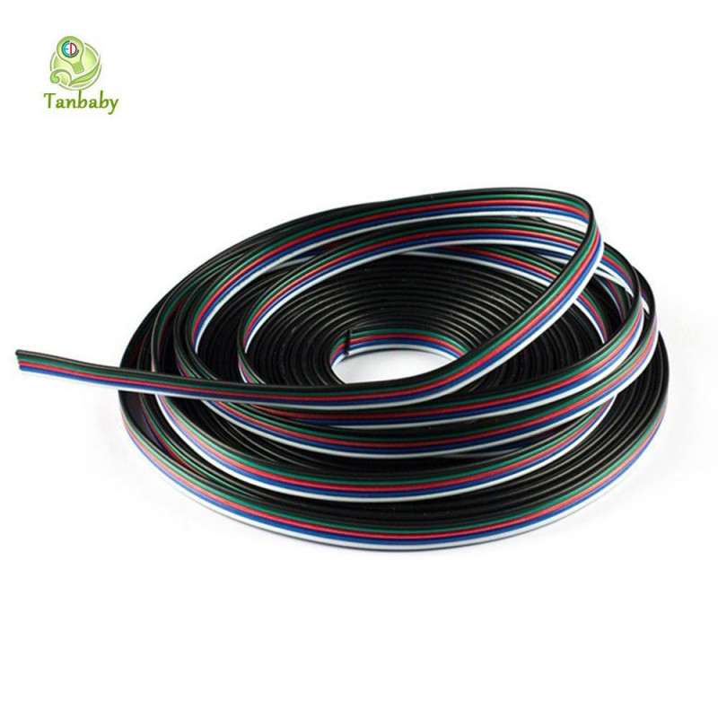 Tanbaby 5m Rgbw 5pin Kontakt Tråd 5 Kanalisera Förlänga Kabel För 5050 Rgbw Led Remsa Conector För