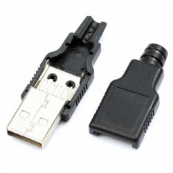 10 St Typ En Manlig Usb 4 Stift Plugg Uttag Connector Med Svart Plast Omslag