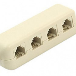 Dsha Rj11 6p4c Till 6p4c 4 Sätt Telefon Linje Modul Splitter Adapter Vit