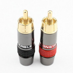 4pack Massa Diy Rca Plugg Hifi Guldpläterad Audio Kabel Rca Manlig Audio Connector Guld Adapter För