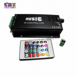 Dc1224v 24 Keys Musik Kontroller Ir Avlägsen Rgb Kontroller Ljud Känslig För 5050 3528 Led Remsa Ljus