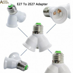 E27 Uttag Splitter Eldfast Material E27 Till 2 E27 Lamphållare Omvandlare Led Lampa Omvandling Uttag