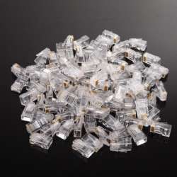 100 Bitar Rj45 Modul Plugg Nätverk Connector För Utp Cat5 Cat5e Kabel Beger Sig