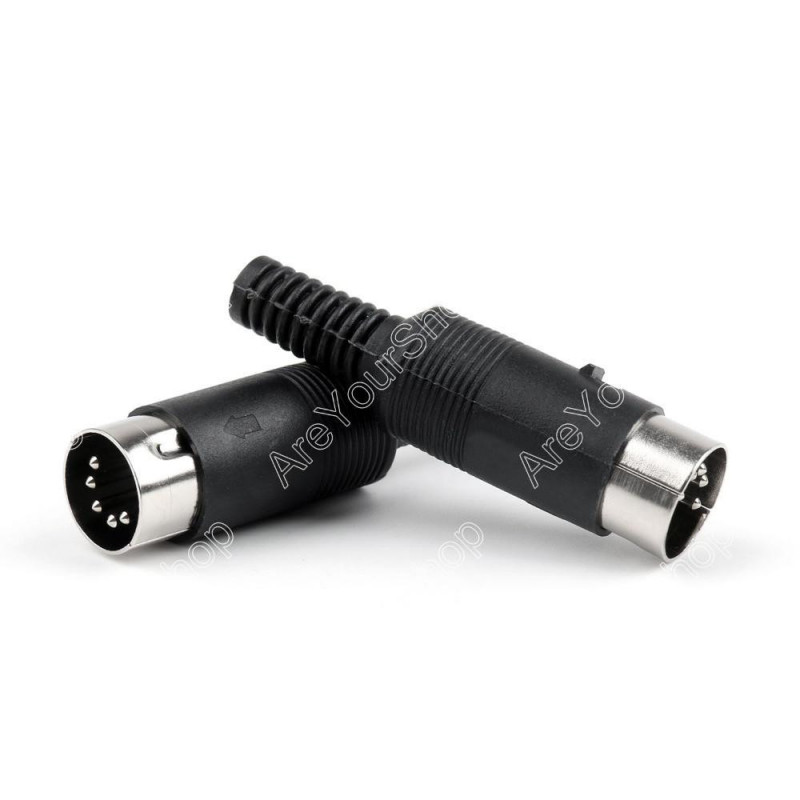 6 St Dån Manlig Plugg Kabel Connector 5 Stift Med Plast Hantera Adapter