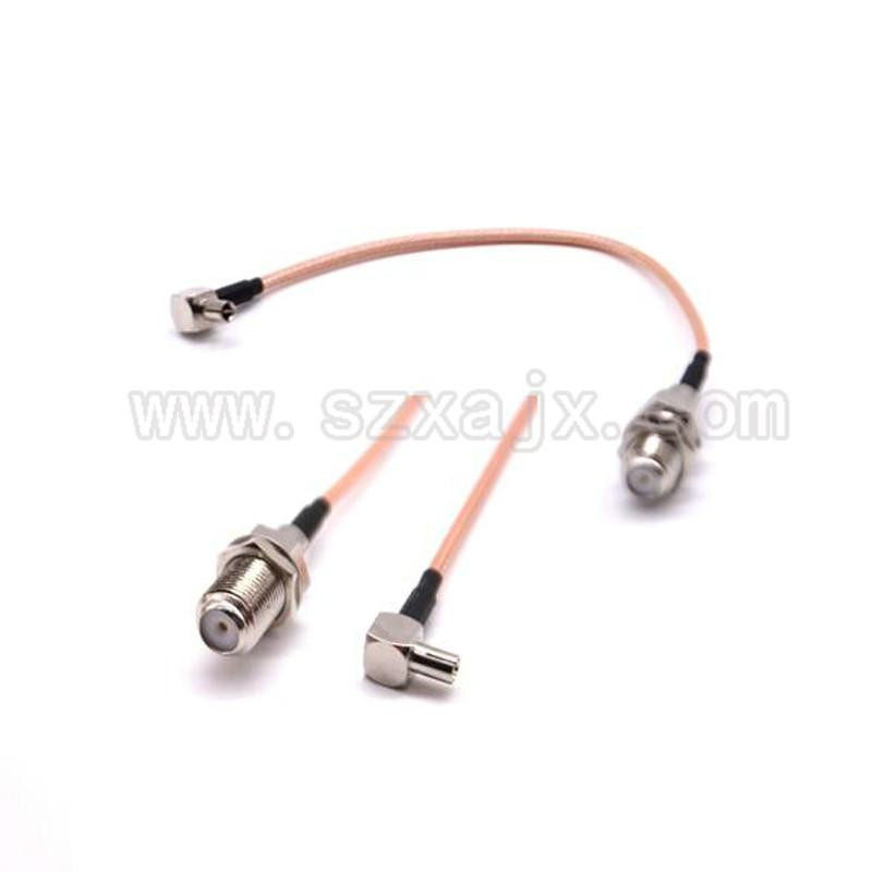 Rf Koaxial Kabel F Till Ts9 Kontakt F Kvinna Till Ts9 Höger Vinkel Rg316 Hårpiska Kabel 15cm