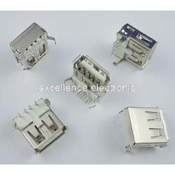 100x Usb En Kvinna Connector Pcb Uttag Höger Vinkel Diy