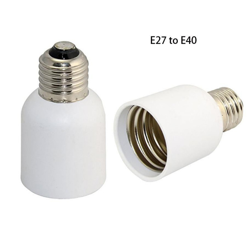 1 St Ljus Glödlampa Uttag E27 Till E40 Led Bas Skruva Lampa Glödlampa Adapter Omvandlare Vit