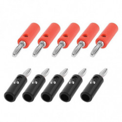 50st 4mm Banan Plugg Connector Jack Skruvtyp Banan Huvud Svart Och Röd Färg