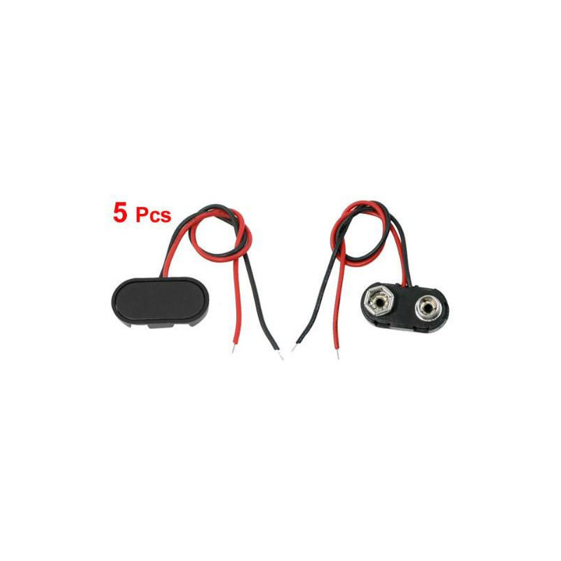 5 St Jag Typ 9v 9 Volt Batteri Klämma Anslutningar Spänne Kabel