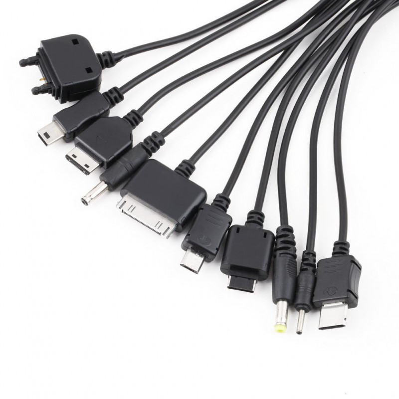 Varumärke 10 I 1 Usb Mång Laddare Infällbar Telefon Kabel För Iphone För Htc Universell