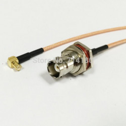 Rf Mcx Manlig Höger Vinkel Växla Bnc Kvinna Hårpiska Kabel Rg316 Ssist 15cm