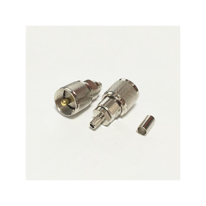 Uhf Manlig Plugg Connector Crimp Med För Rg58 Rg142 Rg400 Lmr195 Lång Rakt Nickelpläterad Ssist
