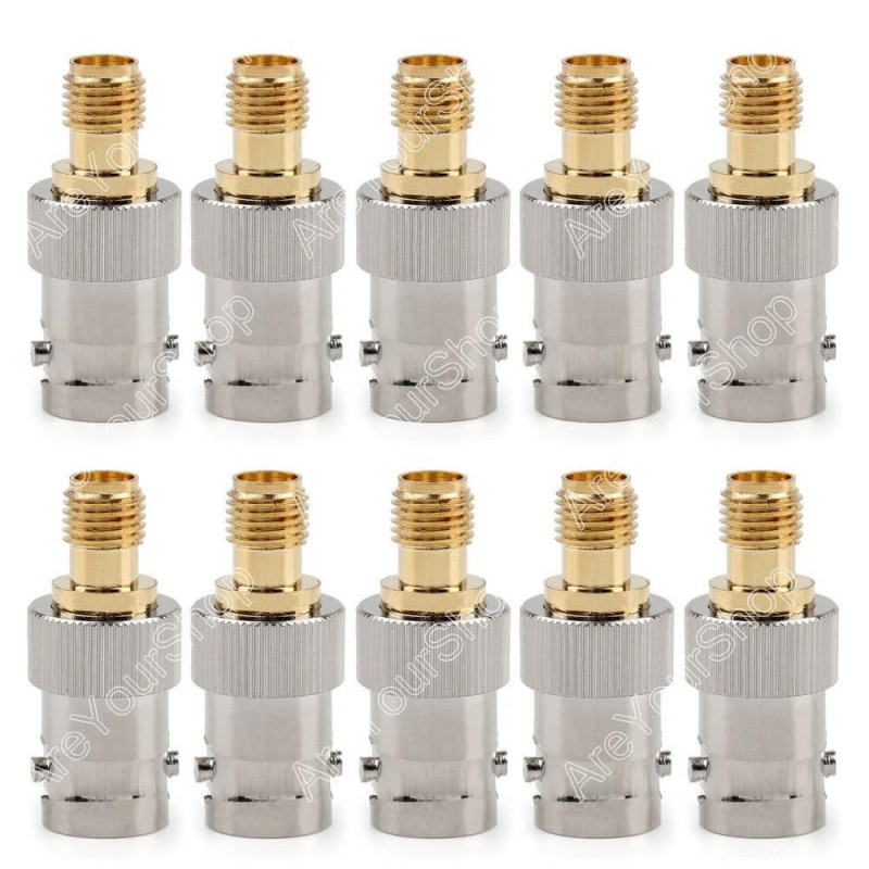10pc Adapter Bnc Kvinna Jack Till Sma Kvinna Rf Connector Rakt F F Ptfe