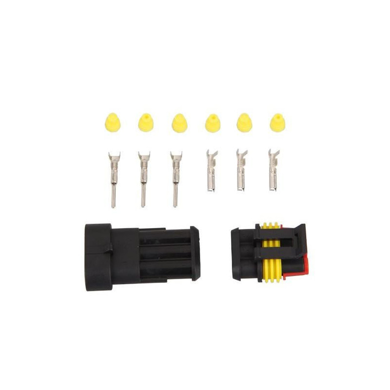 10 Utrustning 3 Stift Sätt Vattentät Elektrisk Tråd Connector Plugg