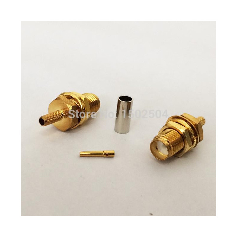 1 St Sma Kvinna Jack Nöt Rf Lirka Connector Crimp Sma Connector För Rg316 Rg174 Lmr100 Kabel Rakt Guldpläterad