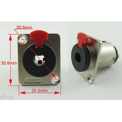 4 St 3 Pol 6 35mm 1 4 Kvinna Jack Panel Chassi Låsa Uttag Audio Connector