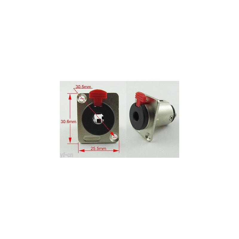 4 St 3 Pol 6 35mm 1 4 Kvinna Jack Panel Chassi Låsa Uttag Audio Connector