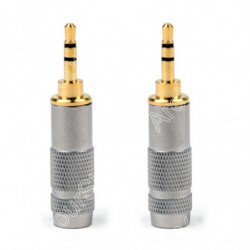 2pcs 2 5mm Stereo Manlig Reparera Hörlurar Jack Plugg Audio Lödning 6mm Kabel Mini Plugjack