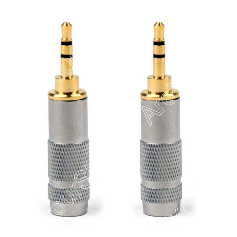 2pcs 2 5mm Stereo Manlig Reparera Hörlurar Jack Plugg Audio Lödning 6mm Kabel Mini Plugjack