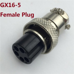 1 St Gx16 5 Stift Kvinna Cirkulär Flyg Plugg Diameter 16mm Tråd Panel Connector L83