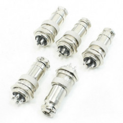 Imc 5 X Panel Montering 16mm Dia Skruva 4pin Metall Flyg Anslutningar Pluggar