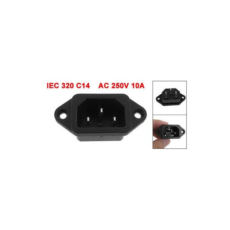 Thgs Iec 320 C14 Manlig Plugg 3 Pins Pcb Panel Kraft Inlopp Uttag Connector