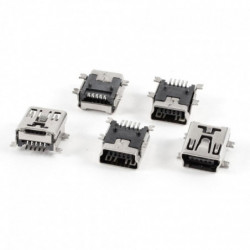 5 St Mini Usb Typ B Kvinna Hamn 5pin 180 Grad Smd Smt Pcb Jack