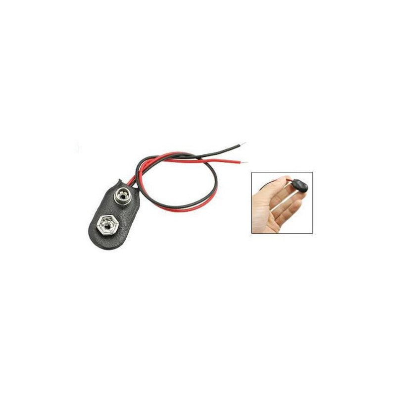 2015 20 St Svart Faux Läder Hus T Typ Trådbunden 9v Batteri Klämma Connector