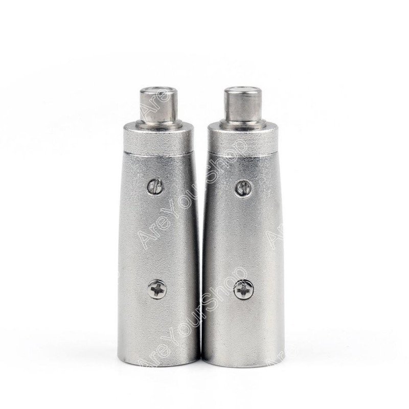 2 St 3 Stift Xlr Manlig Till Rca Plugg Kvinna Jack Koaxial Adapter Metall Anslutningar