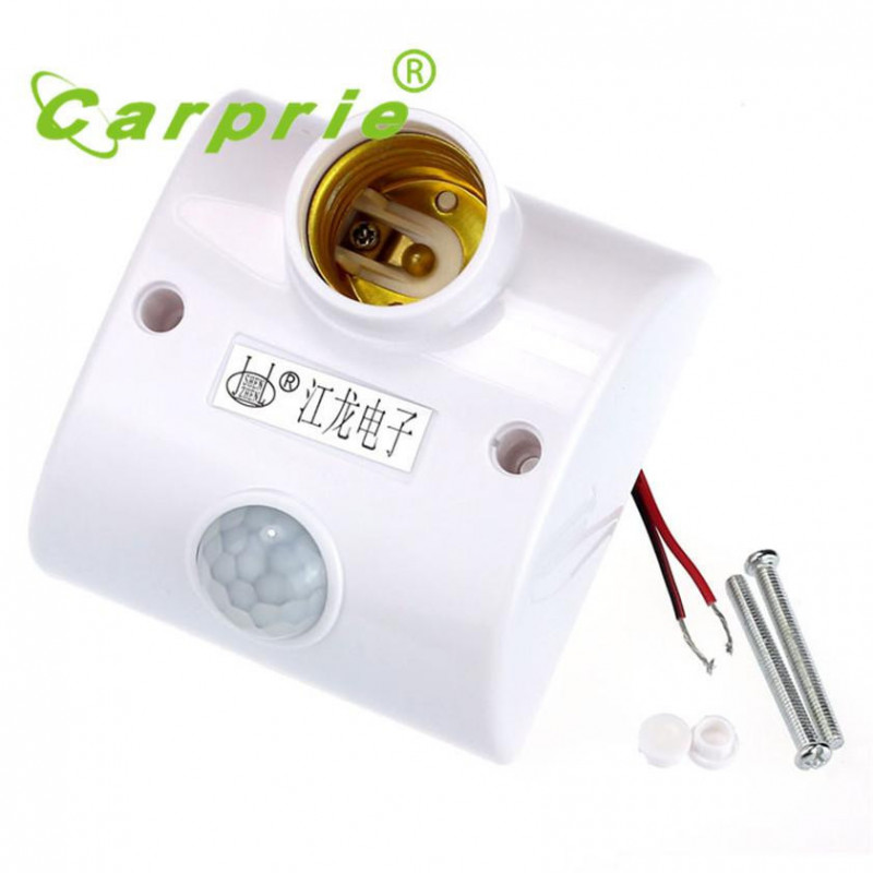 Super E27 Infraröd Rörelse Pir Sensor Automatisk Led Ljus Lampa Hållare Växla