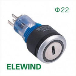 Elewind 22mm Runda Upplyst Ckel Låsa Växla Pb223wy11y 21b G 12v